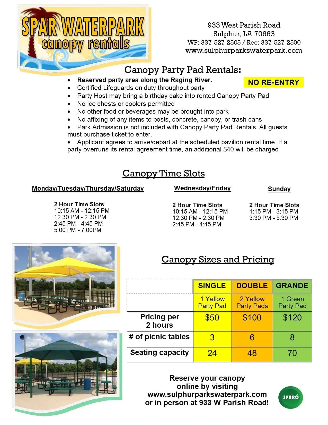 Click here for Online Canopy Rentals